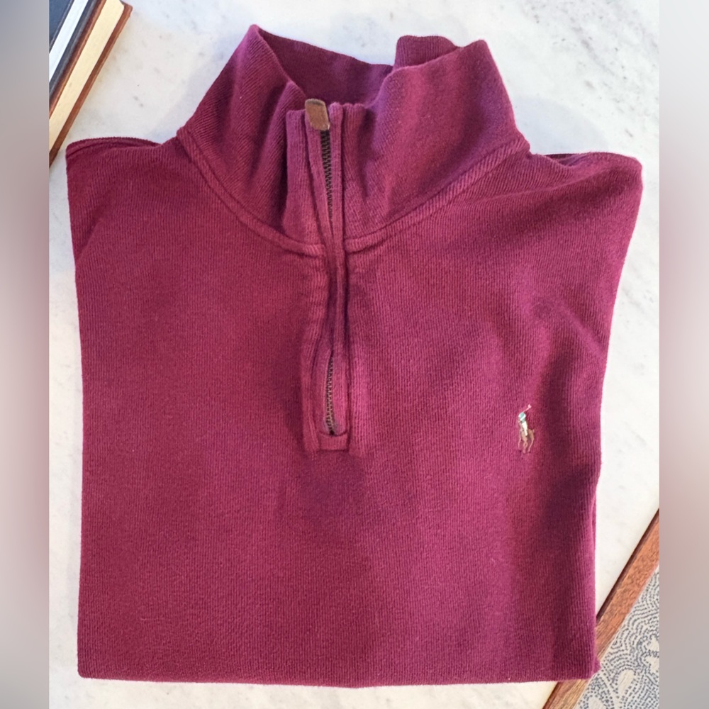 Polo Ralph Lauren Burgundy Zip-Up Sweater